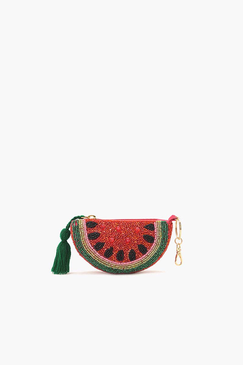 Watermelon Pop Beaded Coin Pouch