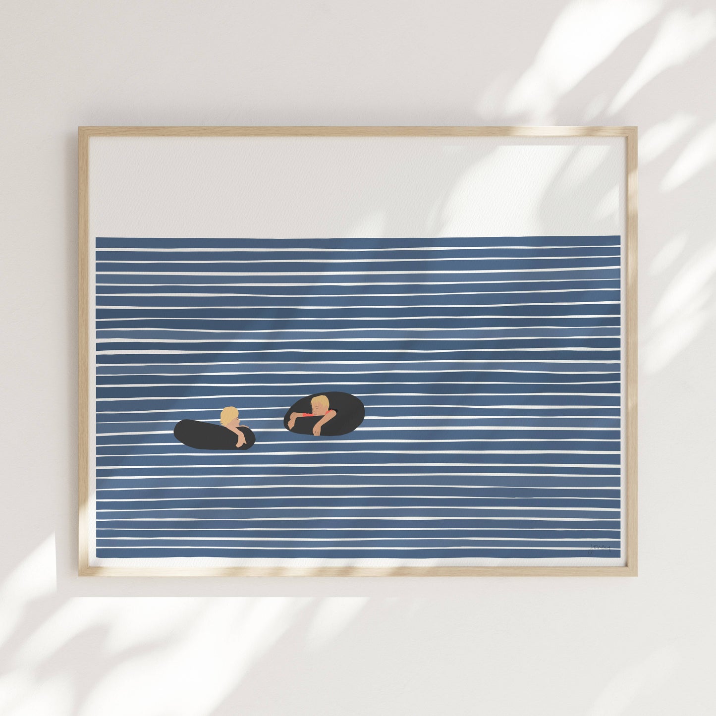 Boys in Inner Tubes Print. Signed.