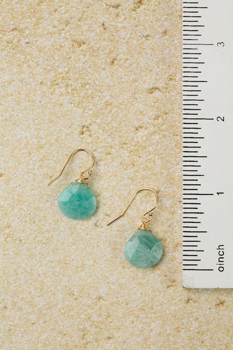 Mango Tango Faceted Amazonite Briolette Simple Earrings Anne Vaughan Designs Jewelry