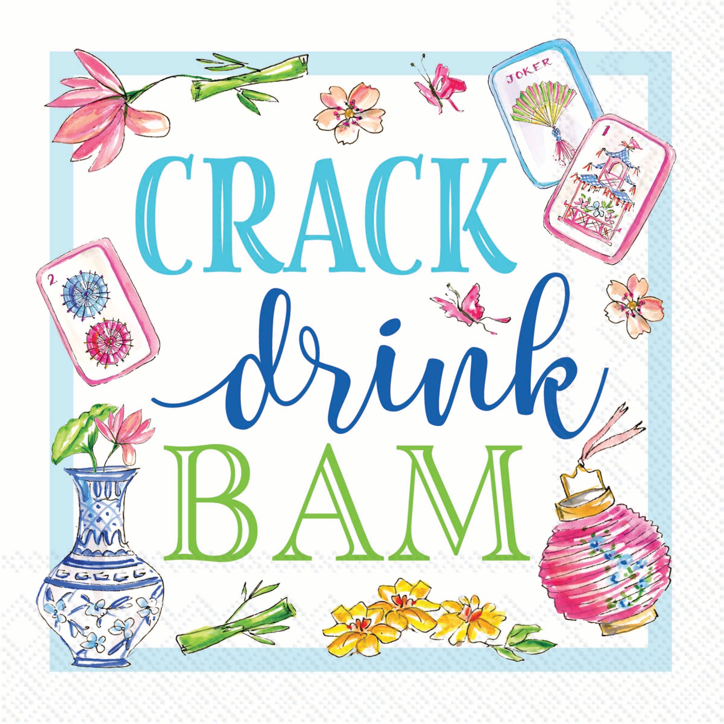 Paper Cocktail Napkins 20 Ct Mahjong Crack Drink Bam