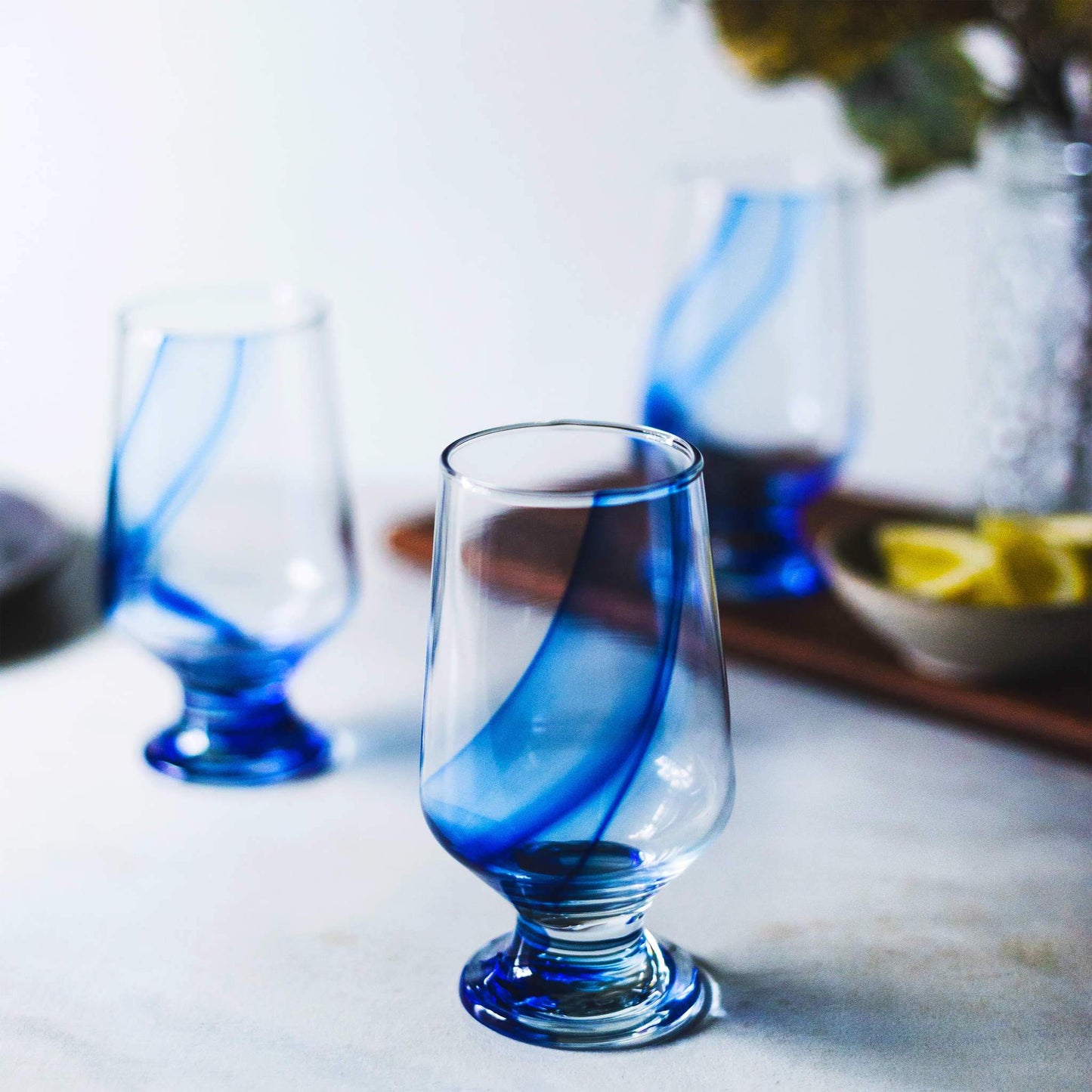 Blue Ribbon Goblet Glasses