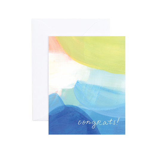 Michelle Abstract Art Congratulations Greeting Card Evergreen Summer
