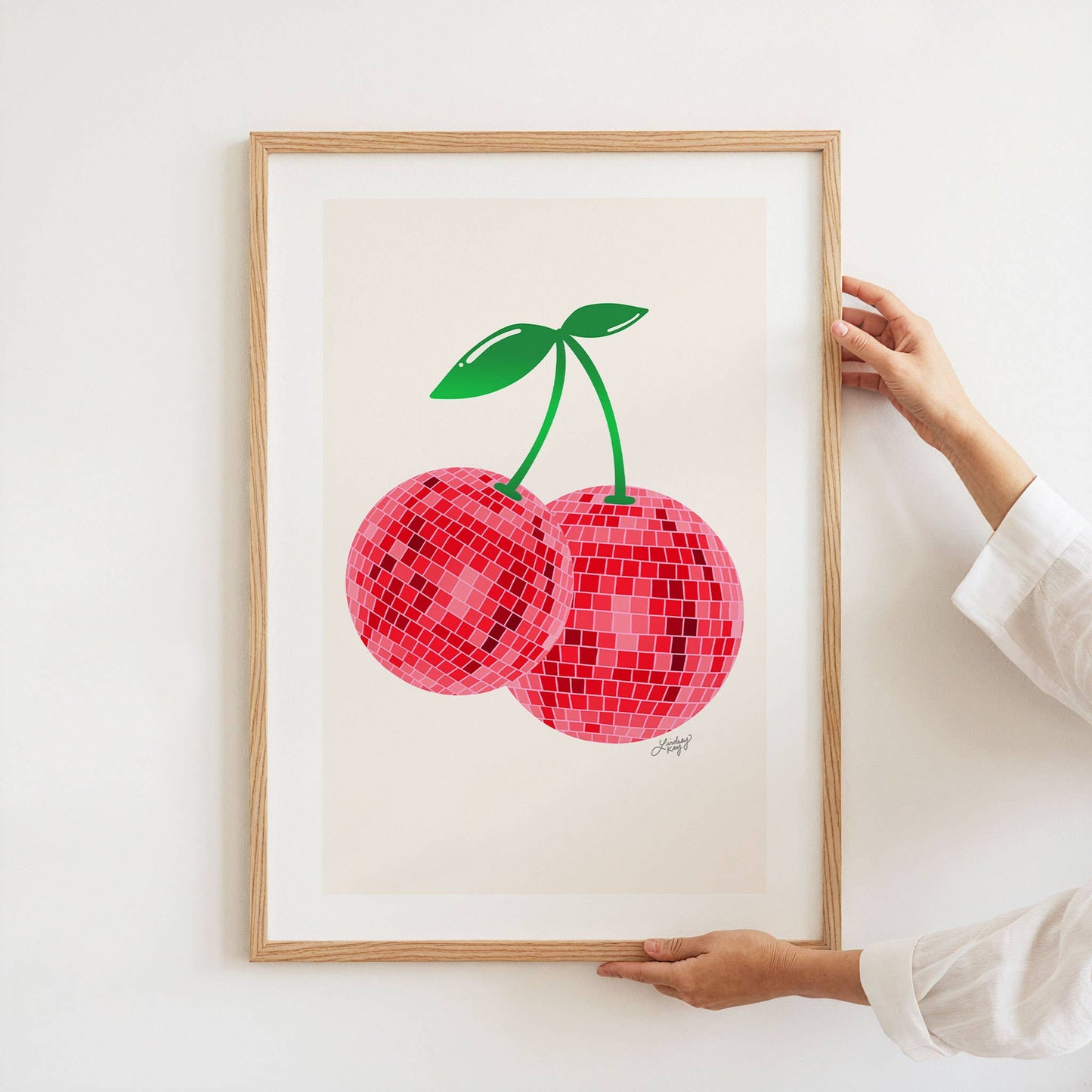 Disco Ball Cherries - Art Print Framed