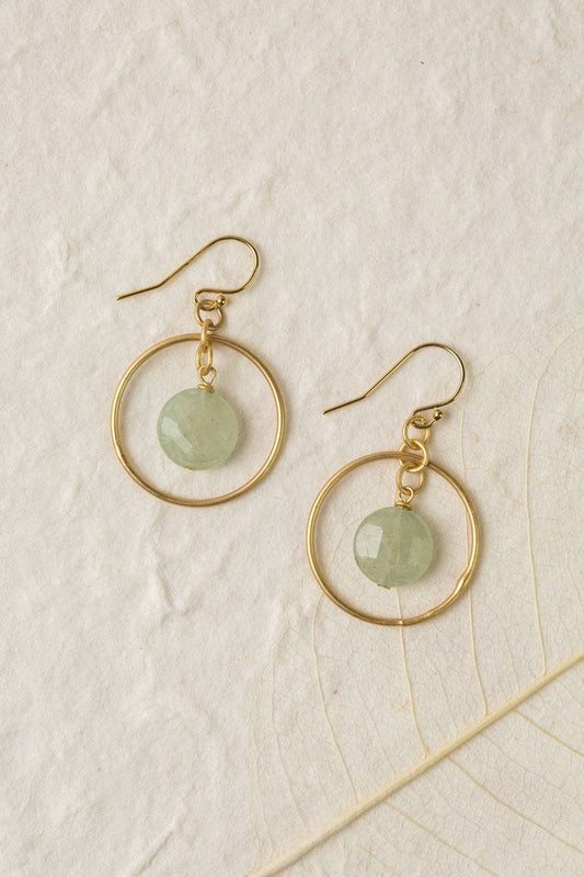 Contentment Green Aventurine Dangle Earrings