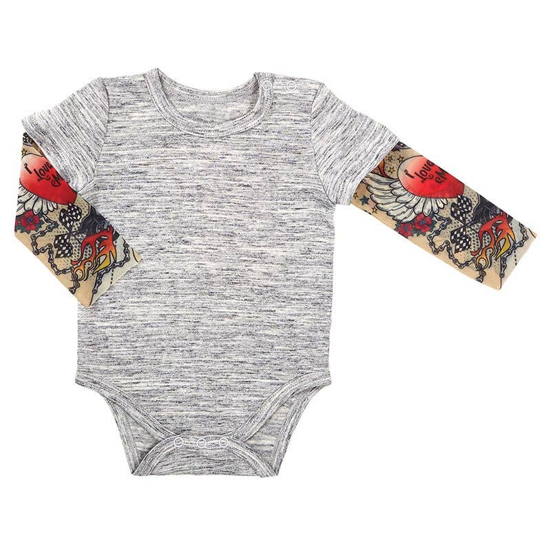 Tattoo Snapshirt - Gray, 6-12 months