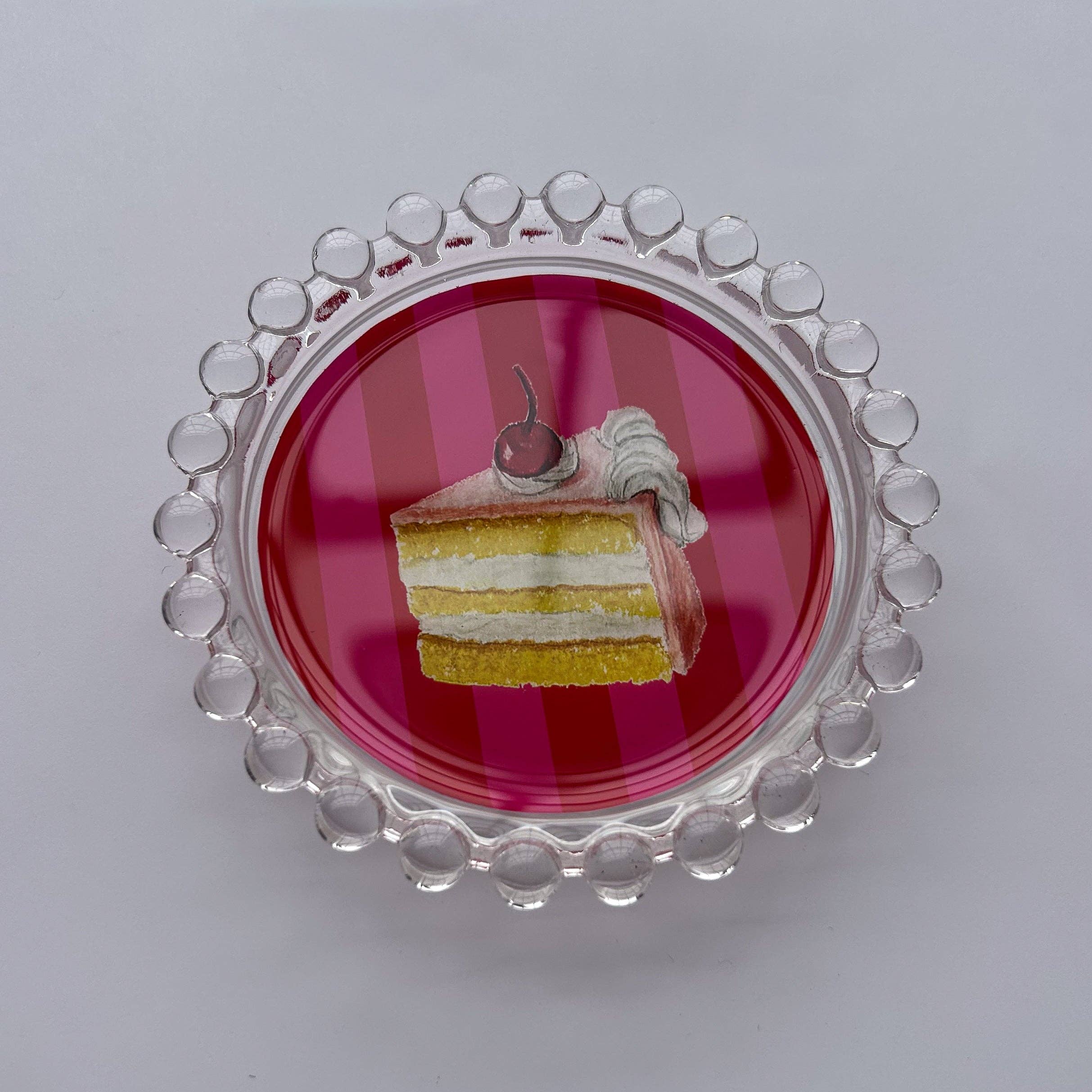 Striped Birthday Cake Trinket Dish