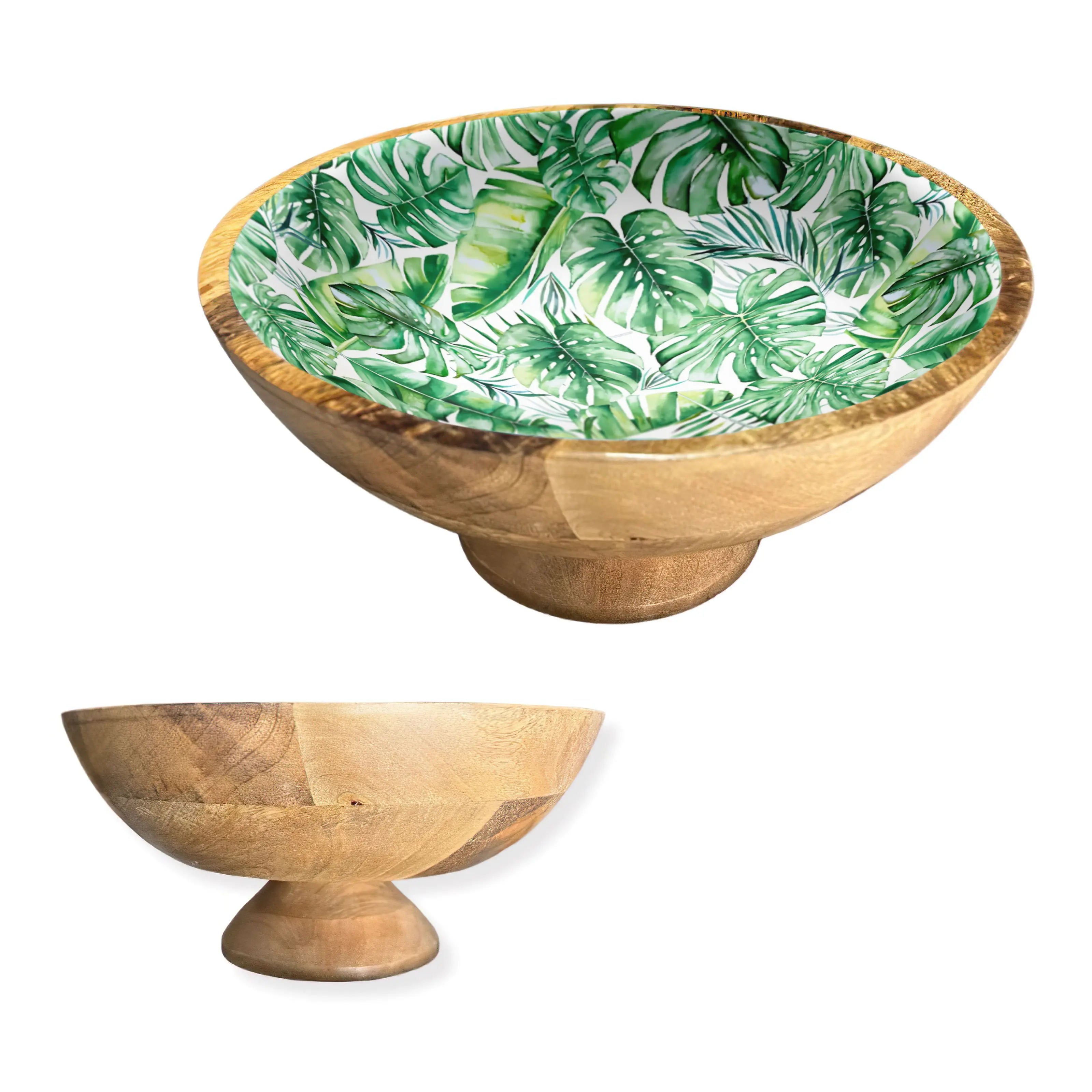 Green Palm 12" Decorative Pedestal Bowl My Casita