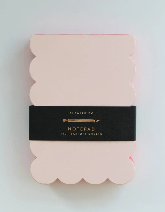 Scalloped Shaped Notepad | Peach + Persimmon Edge Idlewild Co.