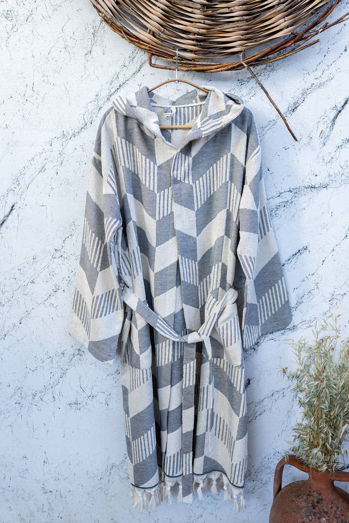 Raised Terry Bathrobe Turkish Cotton Light Weight Quick-dry