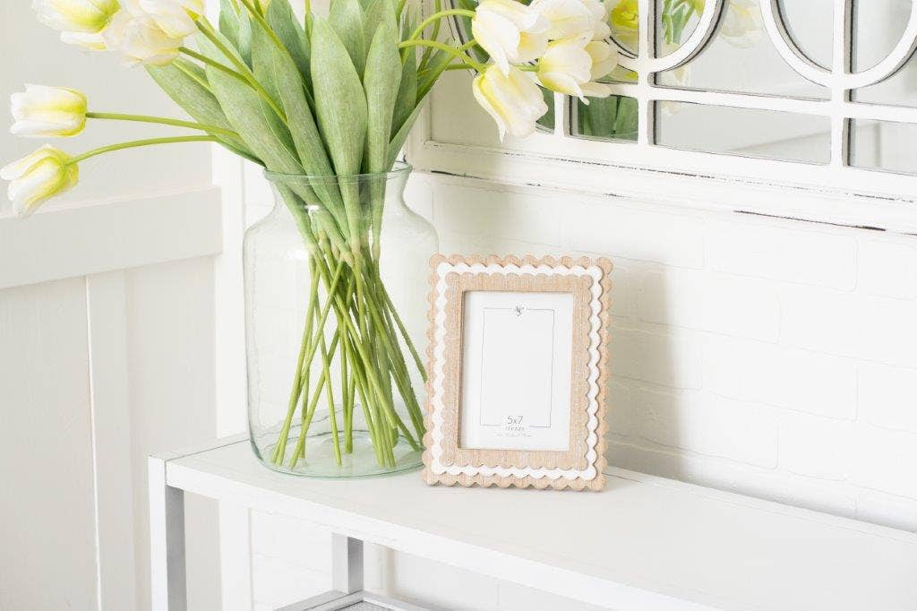 Wood photo frame (SCALLOP) 5x7 photo Devanie At Home (Formerly Adams & Co.)