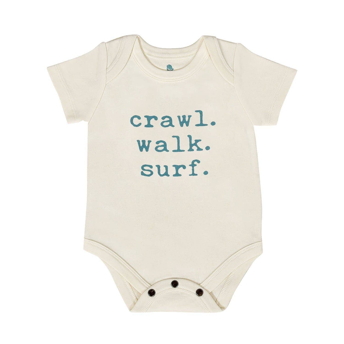 Crawl walk surf Baby graphic organic  bodysuit