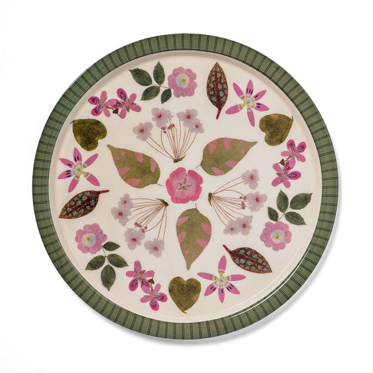 Large Round Enamel Serving Tray - The Living Herbarium