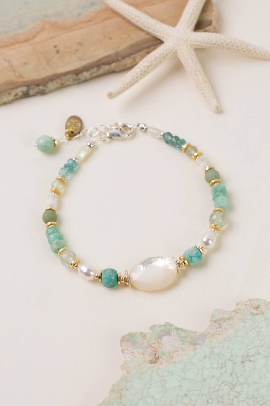 Serenity 7.5-8.5" Mother Of Pearl Multistand Bracelet
