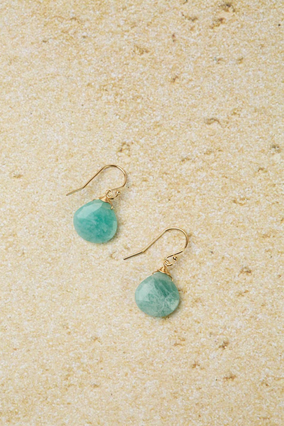 Mango Tango Faceted Amazonite Briolette Simple Earrings Anne Vaughan Designs Jewelry