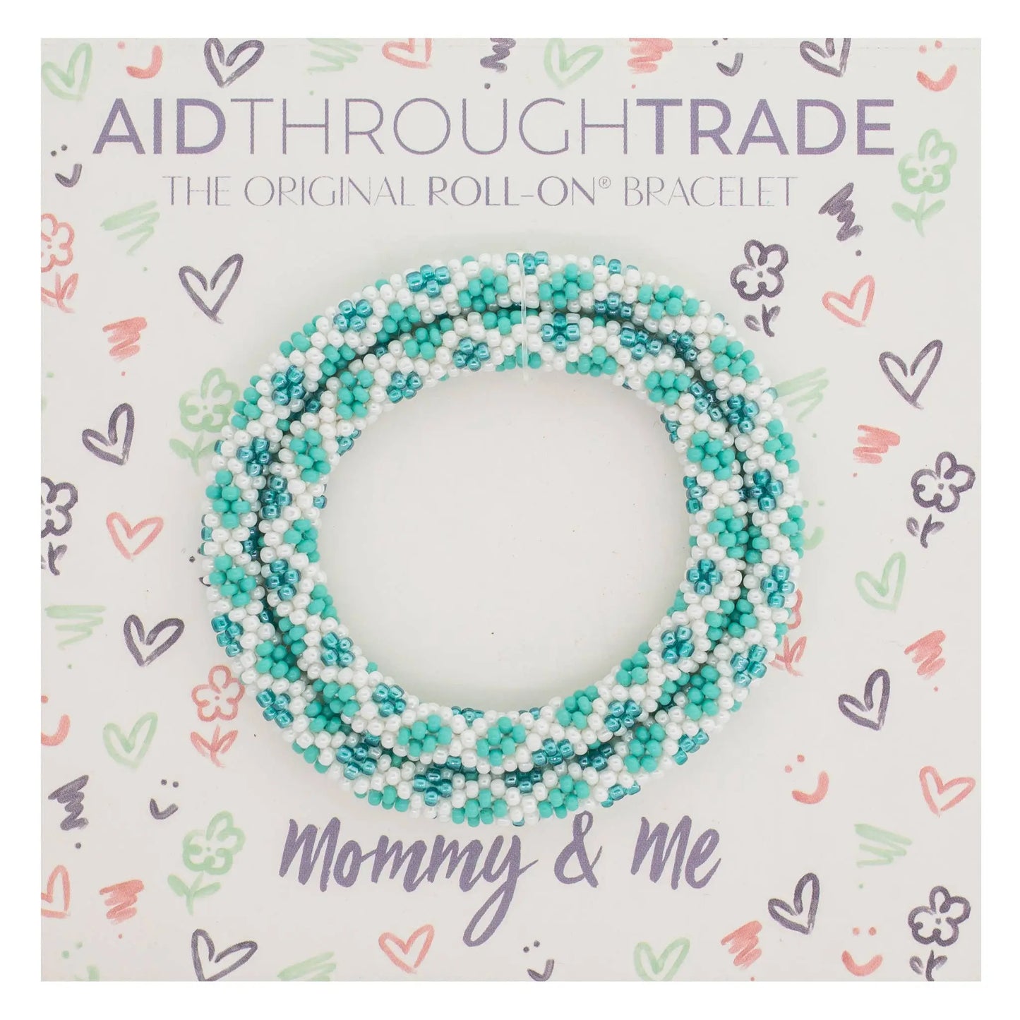 Mommy & Me Roll-On® Bracelets Aquamarine- Set of 2 Aid Through Trade
