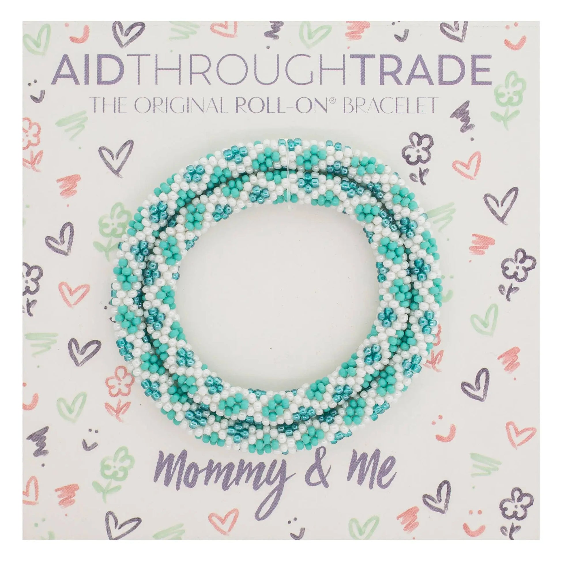 Mommy & Me Roll-On® Bracelets Aquamarine- Set of 2 Aid Through Trade