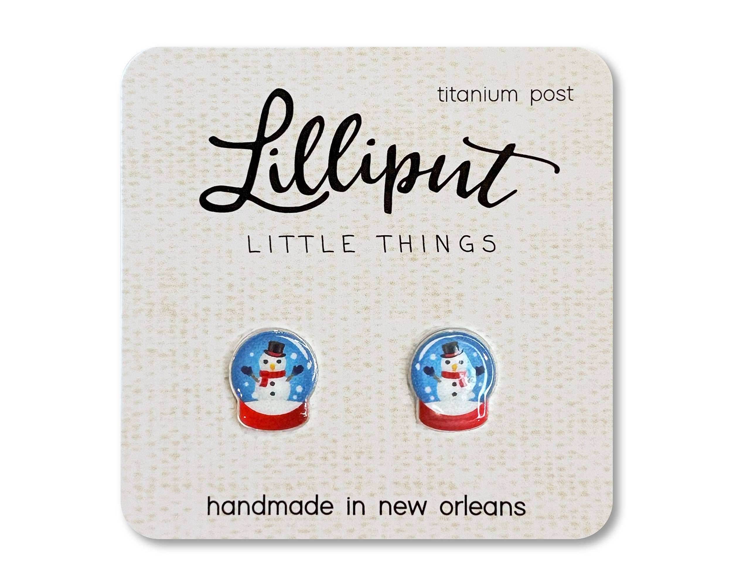 Snowman Snow Globe Earrings // Christmas // Stocking Stuffer Lilliput Little Things