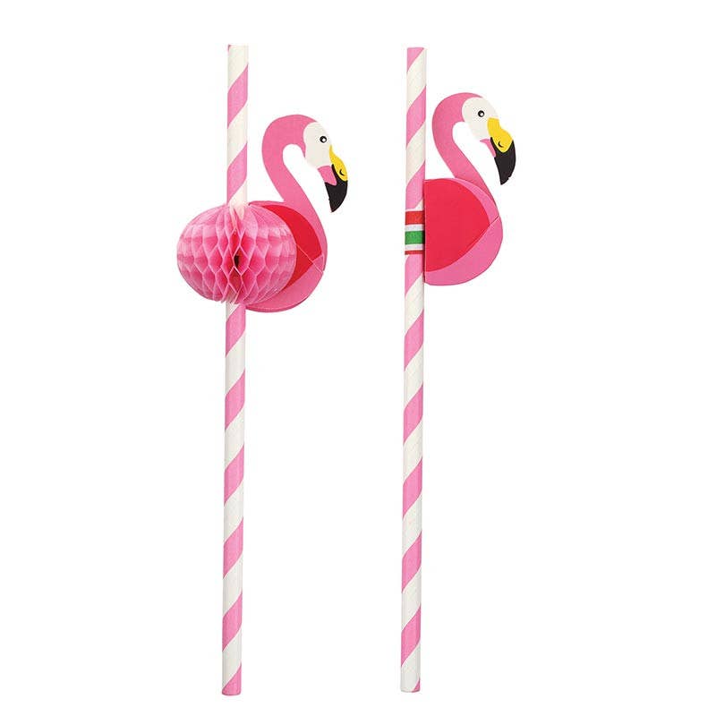 Paper Straw - Flamingo - 12ct