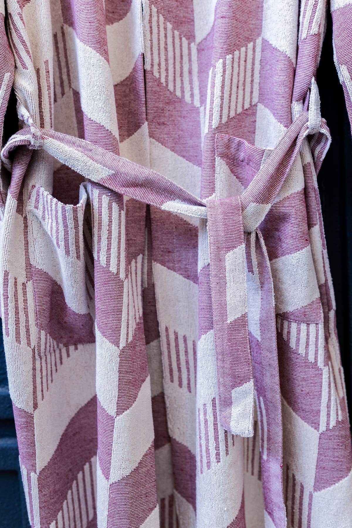 Raised Terry Bathrobe Turkish Cotton Light Weight Quick-dry Burgundy Kikoya