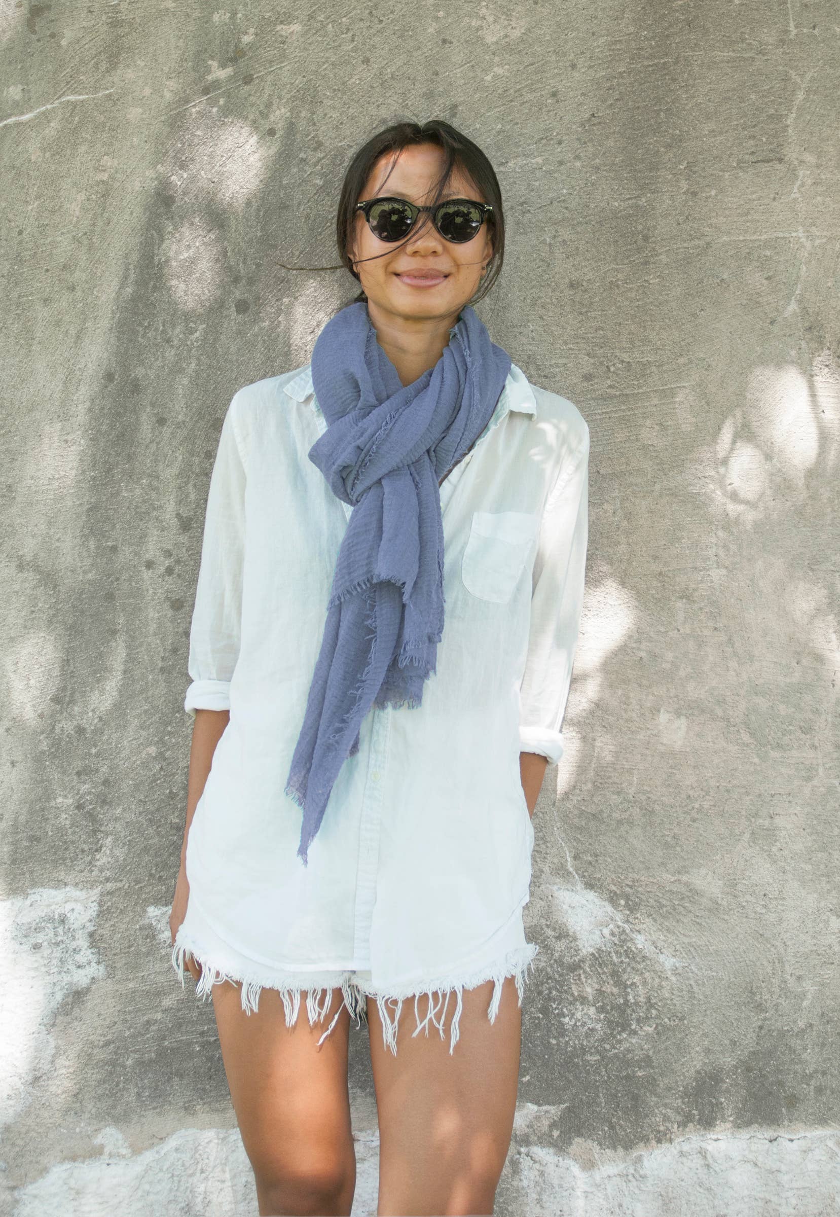 Denim Boho Scarf Rubyzaar