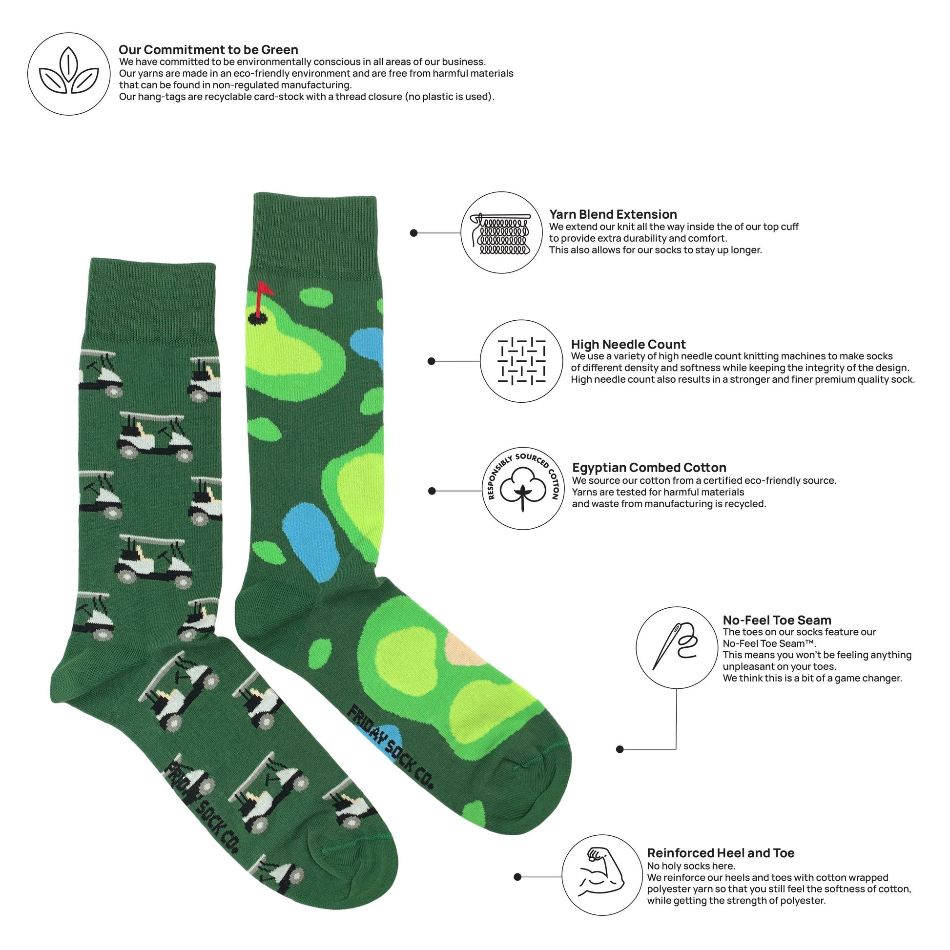 Golf & Golf Cart Mens Friday Sock Co.