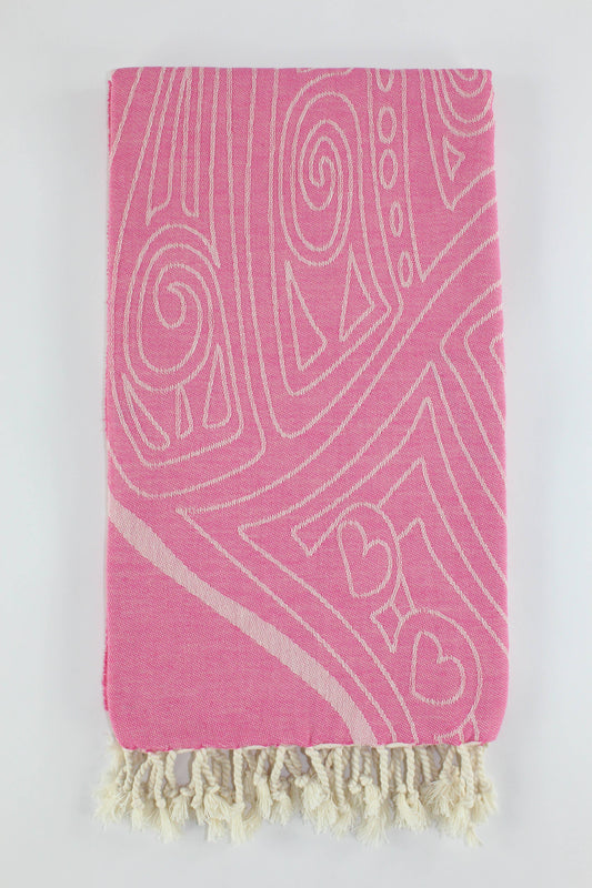 Premium Turkish Cotton Beach Bath Pool Spa Towel Peshtemal Pink
