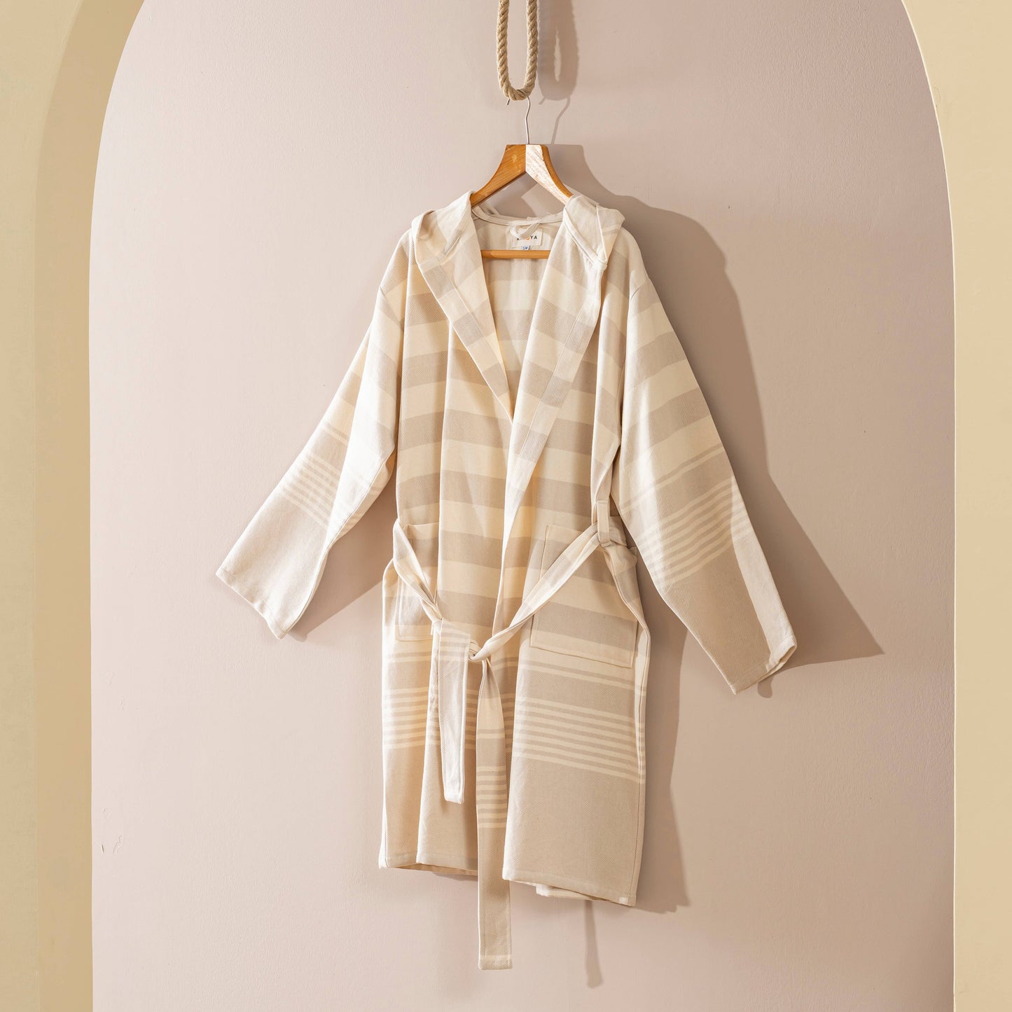 Bathrobe Turkish Cotton LightWeight Summer Hood Kimono Robe