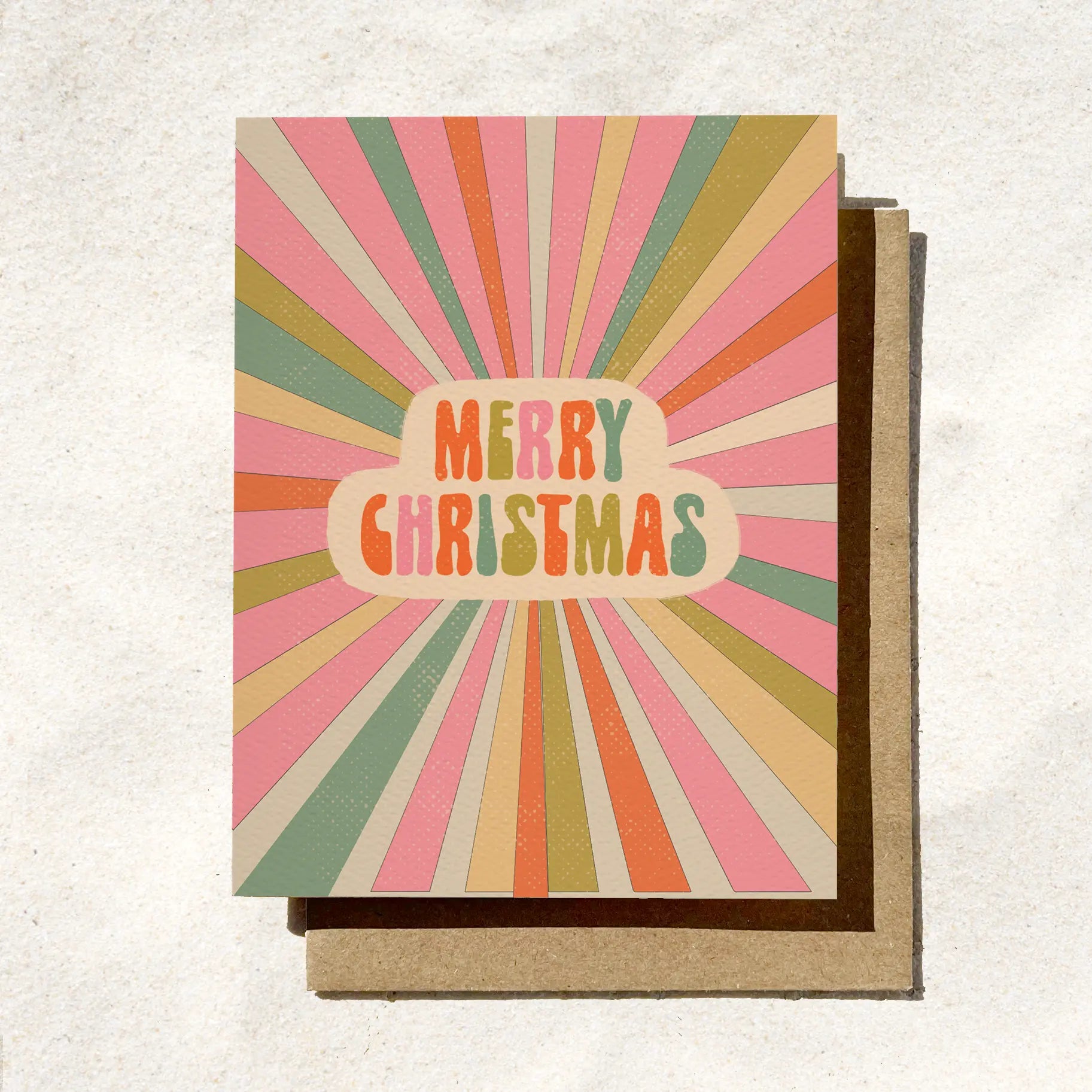 Merry Christmas Retro Card | Colorful Christmas Card Daydream Prints