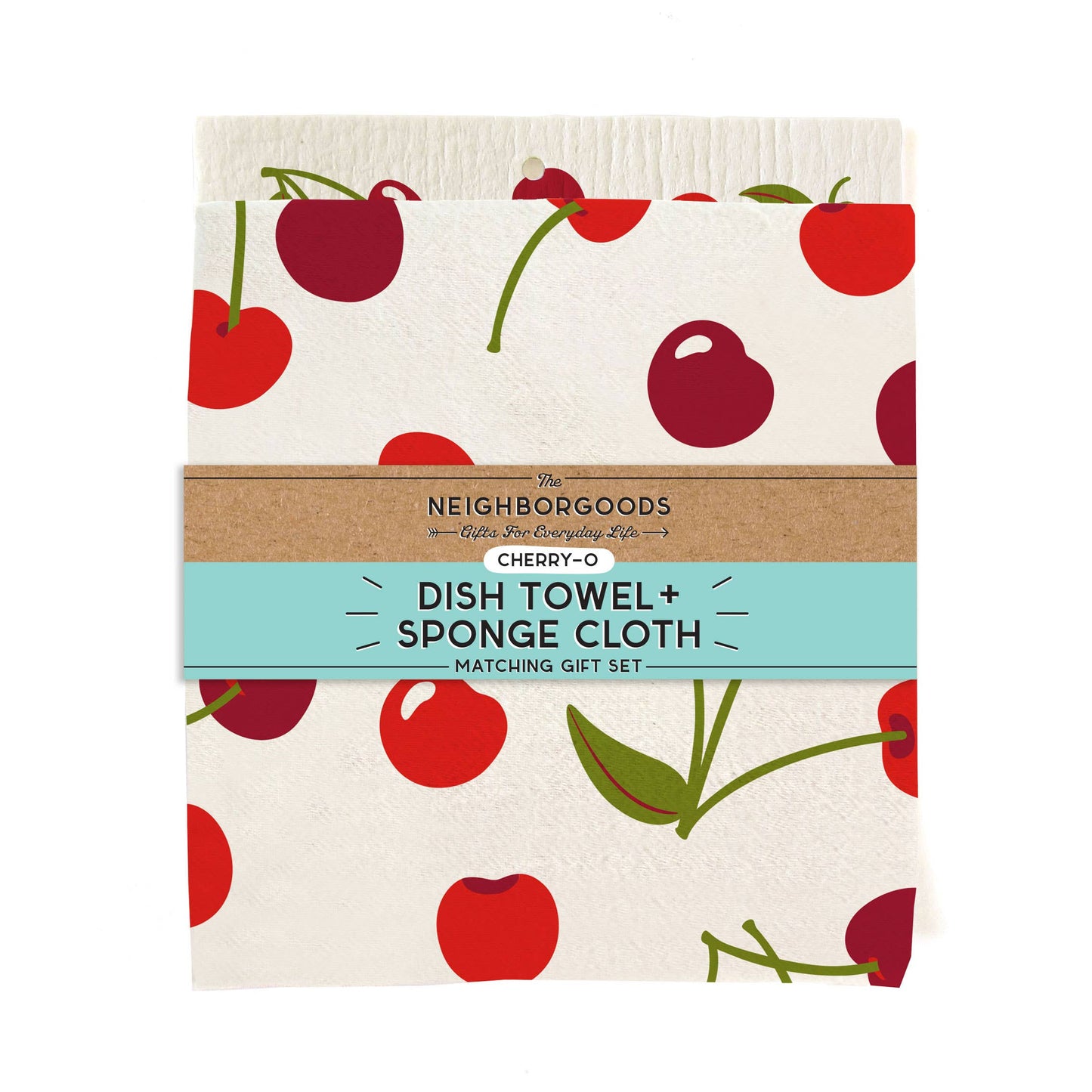 Cherry - Tea Towel + Sponge Cloth Set