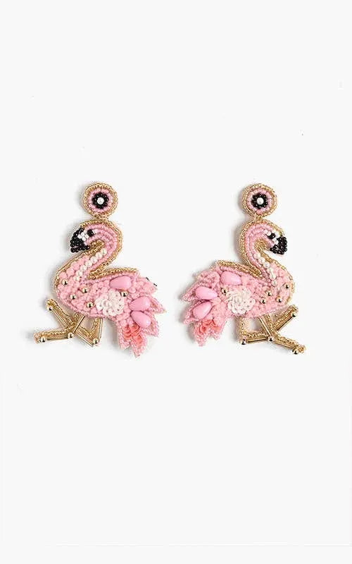 Flamingo Beaded Earrings America & Beyond