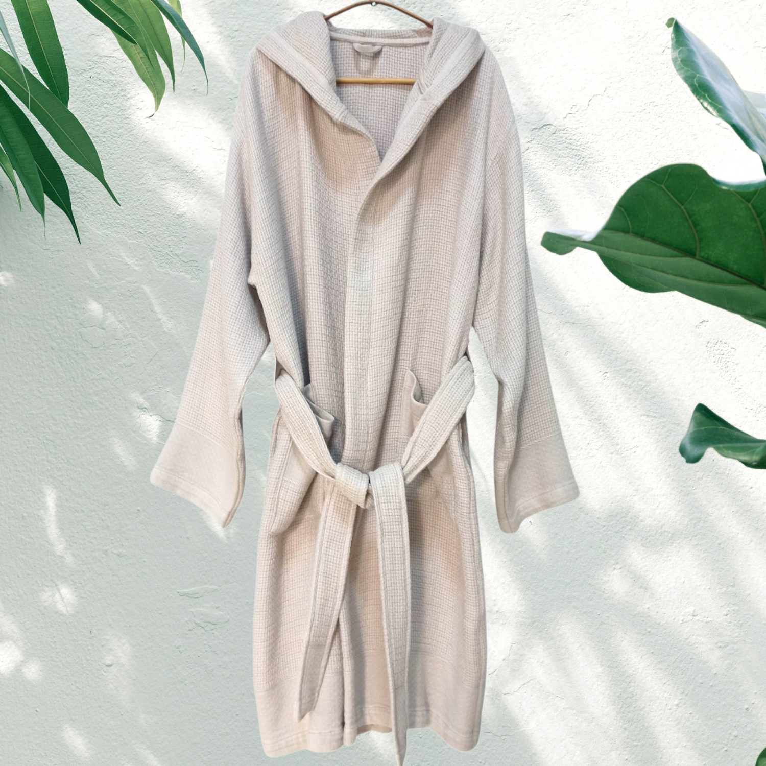 Stonewash Bathrobe Turkish Cotton LightWeight Hood Quick-dry Kikoya