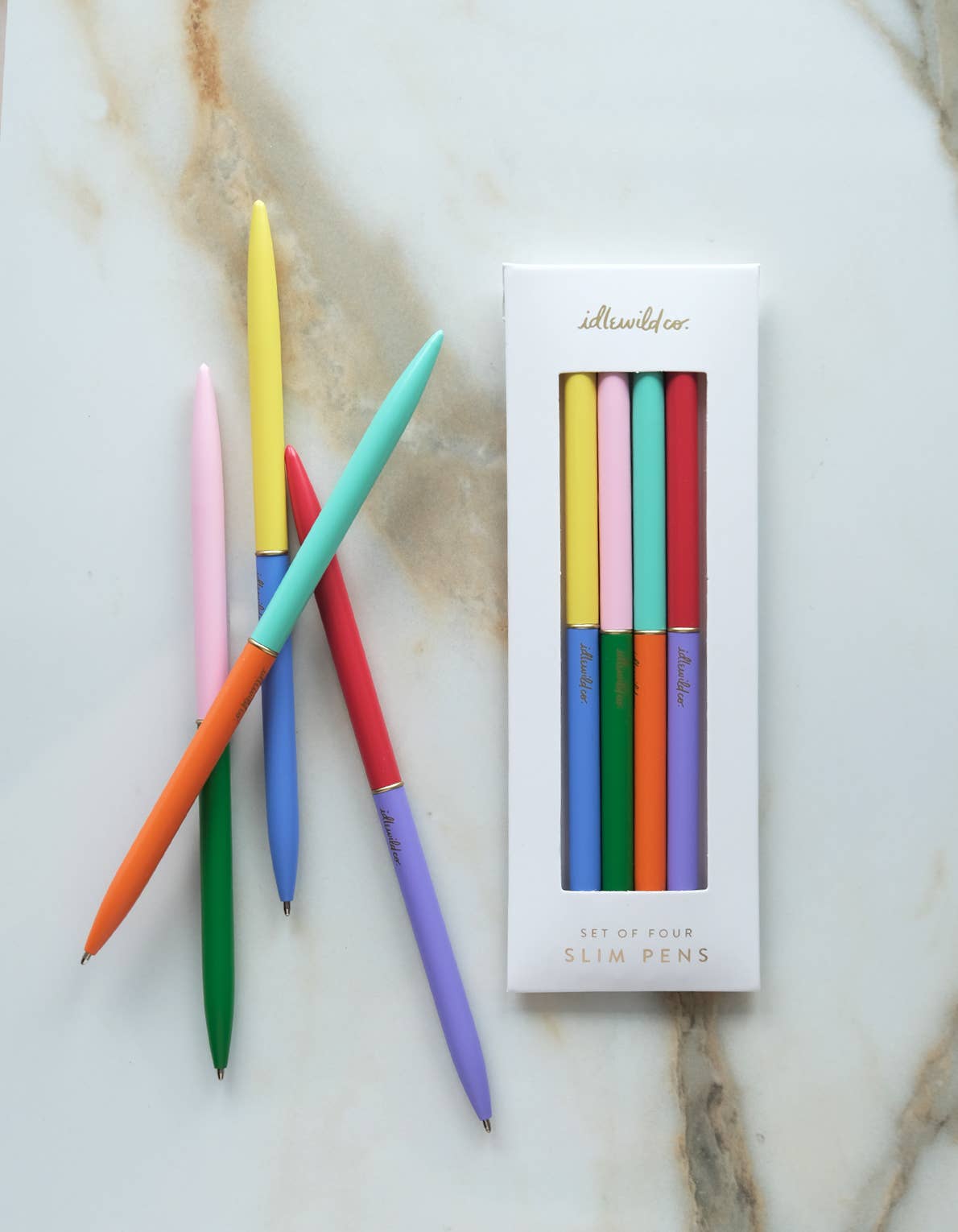 Slim Pen, Set of Four | Duo-Tone Classic Rainbow Idlewild Co.