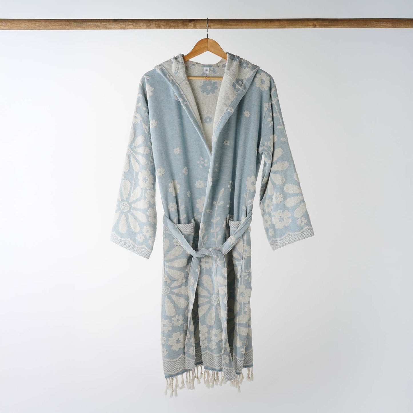Blue Daisy Bathrobe Turkish Cotton Quick dry Resort Robe Kikoya