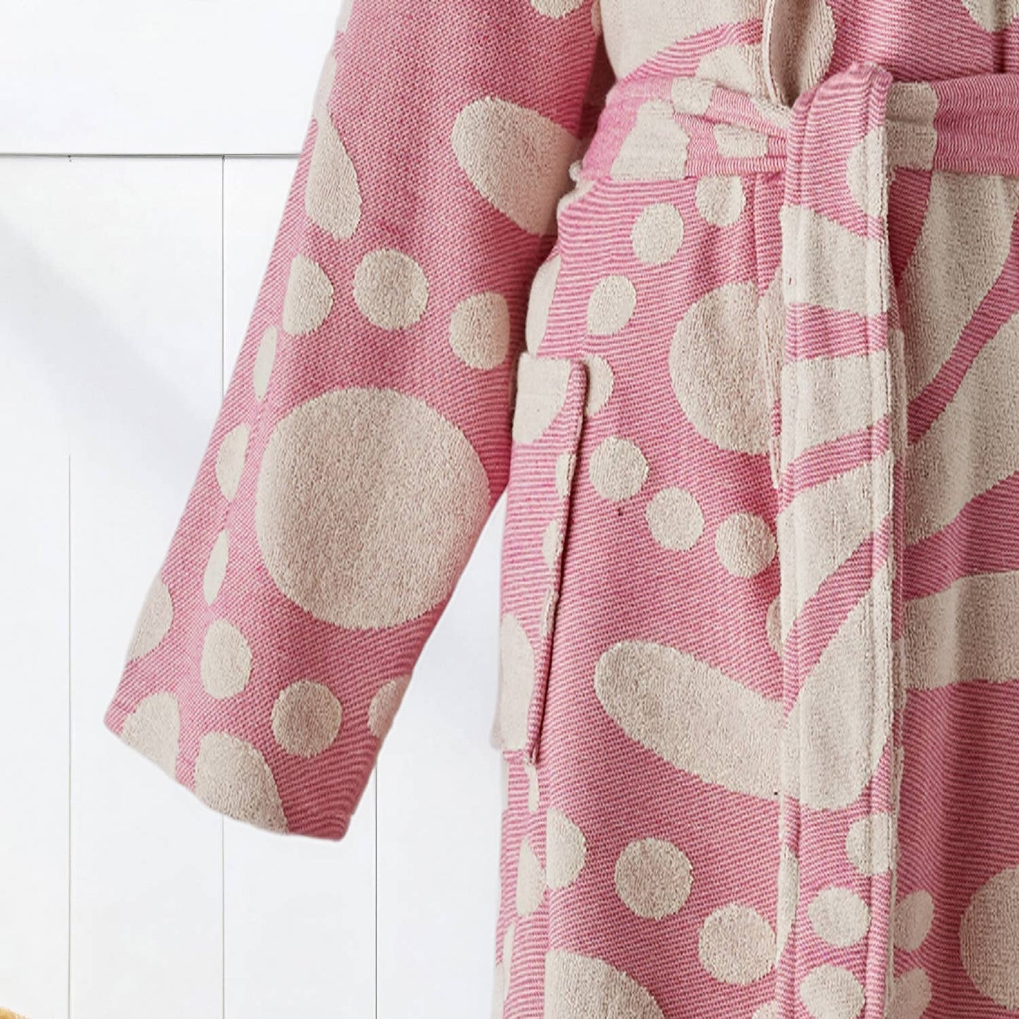 Pink Swirl Bathrobe Turkish Cotton Quick dry Resort Robe Kikoya