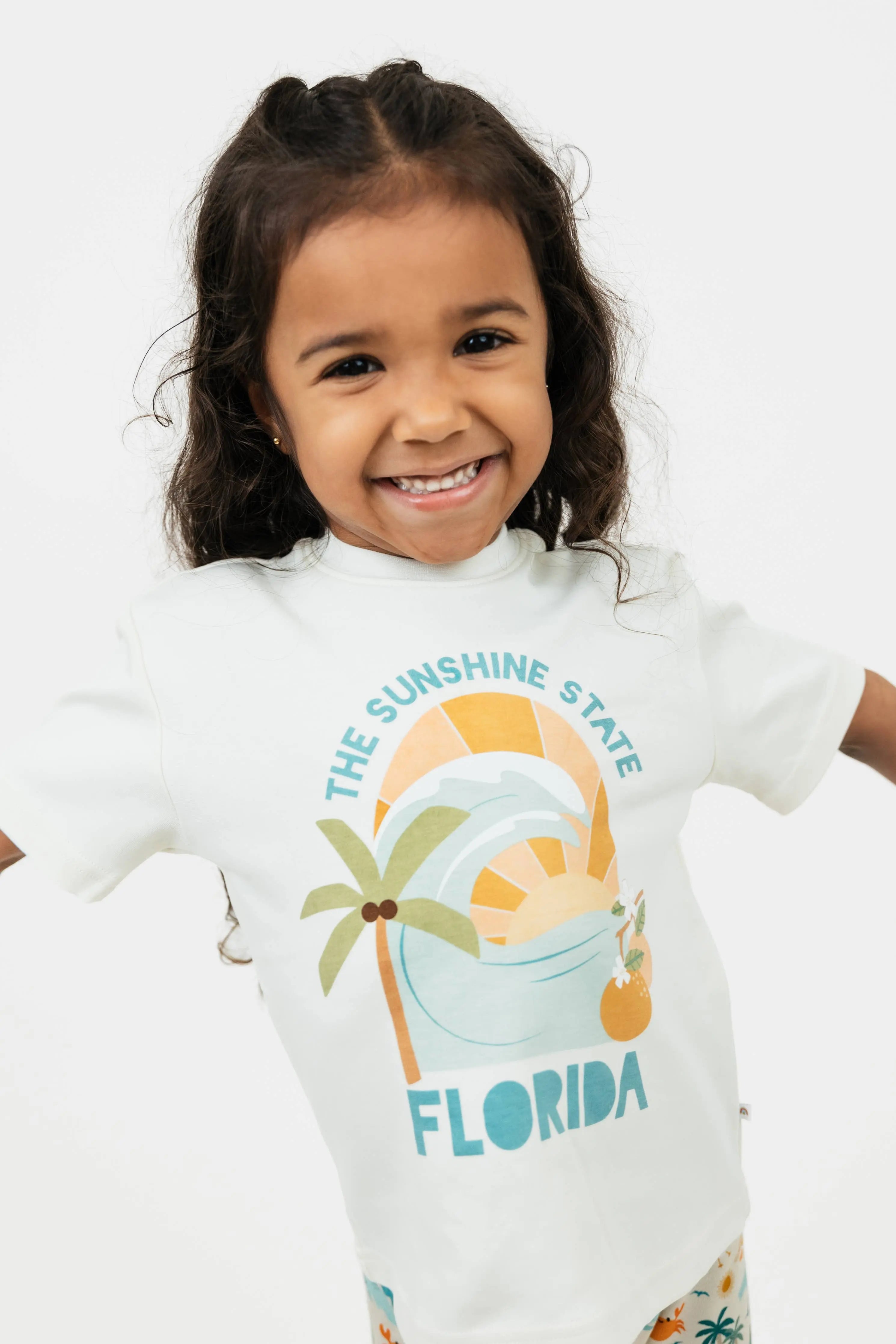 The Sunshine State Florida Souvenir Cotton Kids Tee Shirt Emerson and Friends