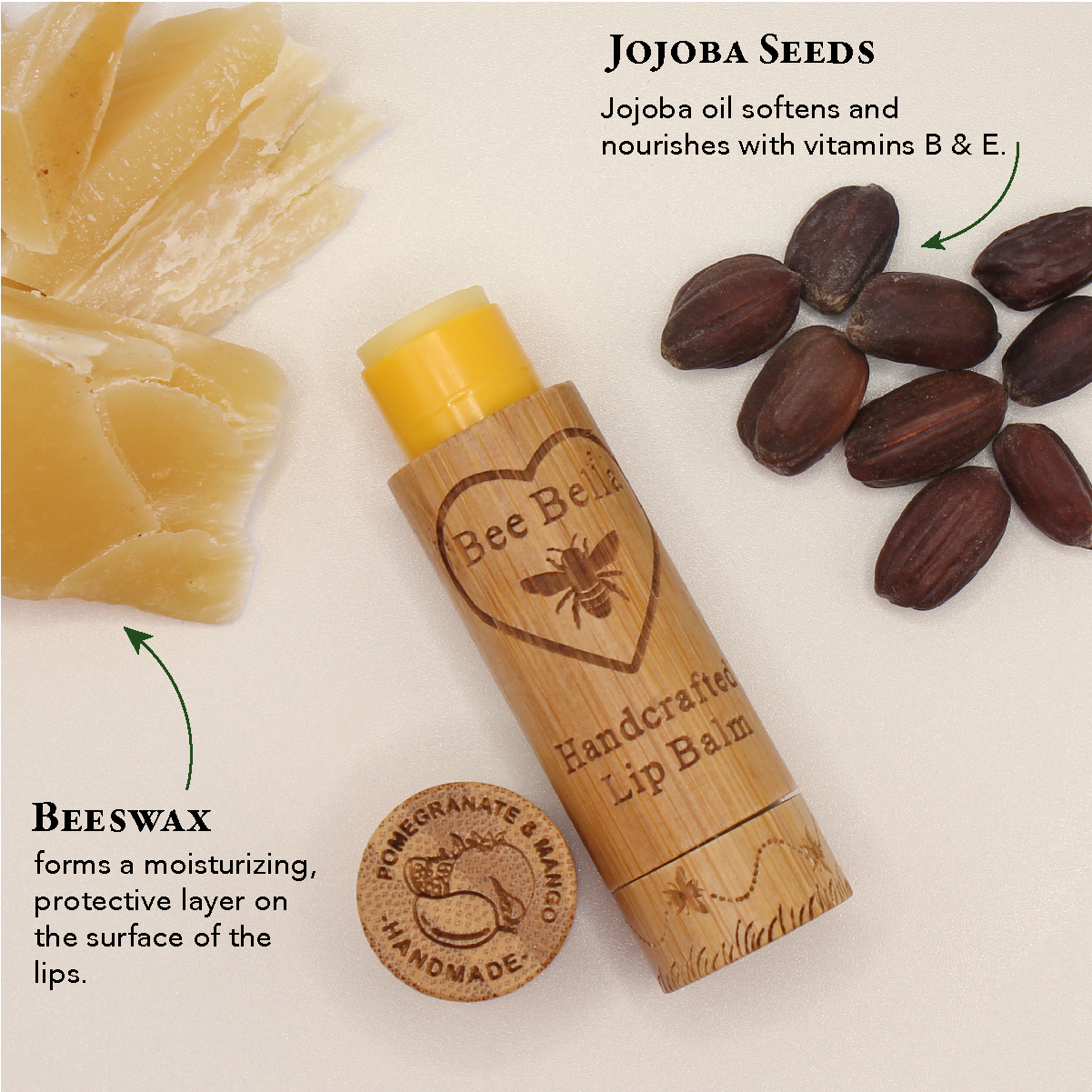Pomegranate Mango Lip Balm Bee Bella