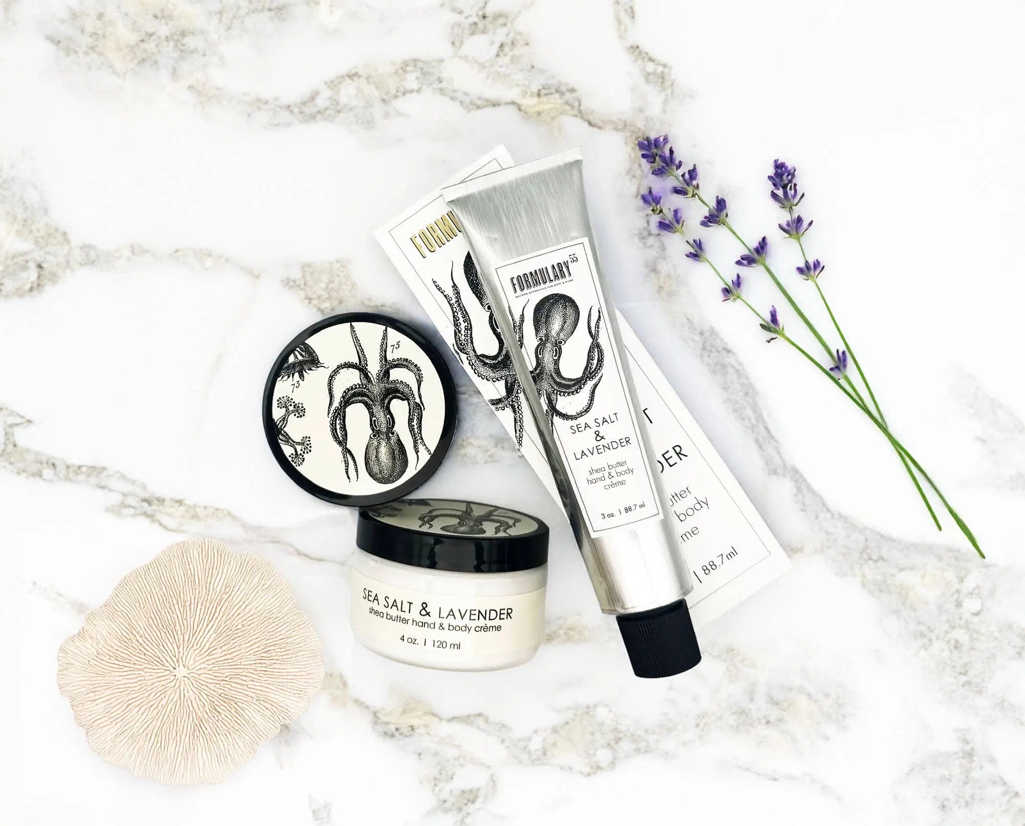 Sea Salt & Lavender - Shea Butter Hand & Body Creme Tube Formulary 55