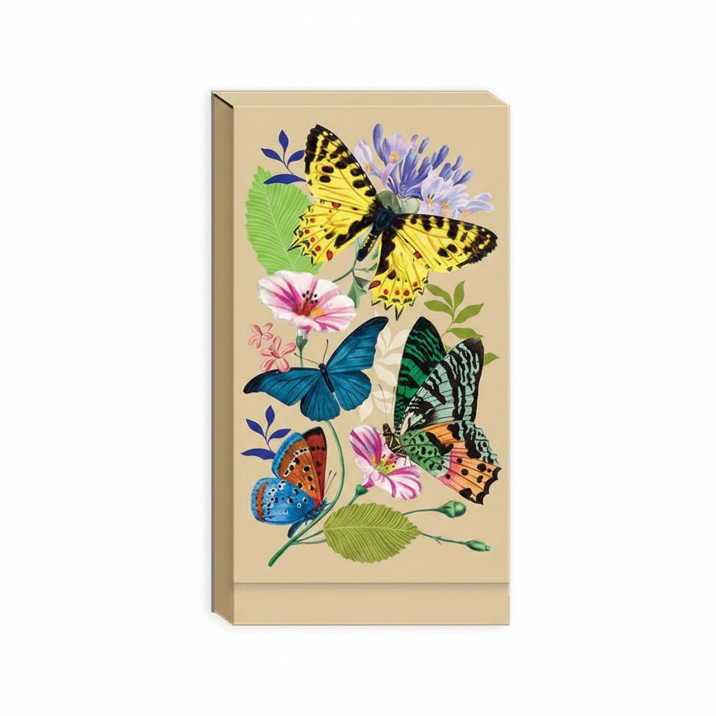 FOLDOVER NOTEPAD VINTAGE FLORAL BUTTERFLIES