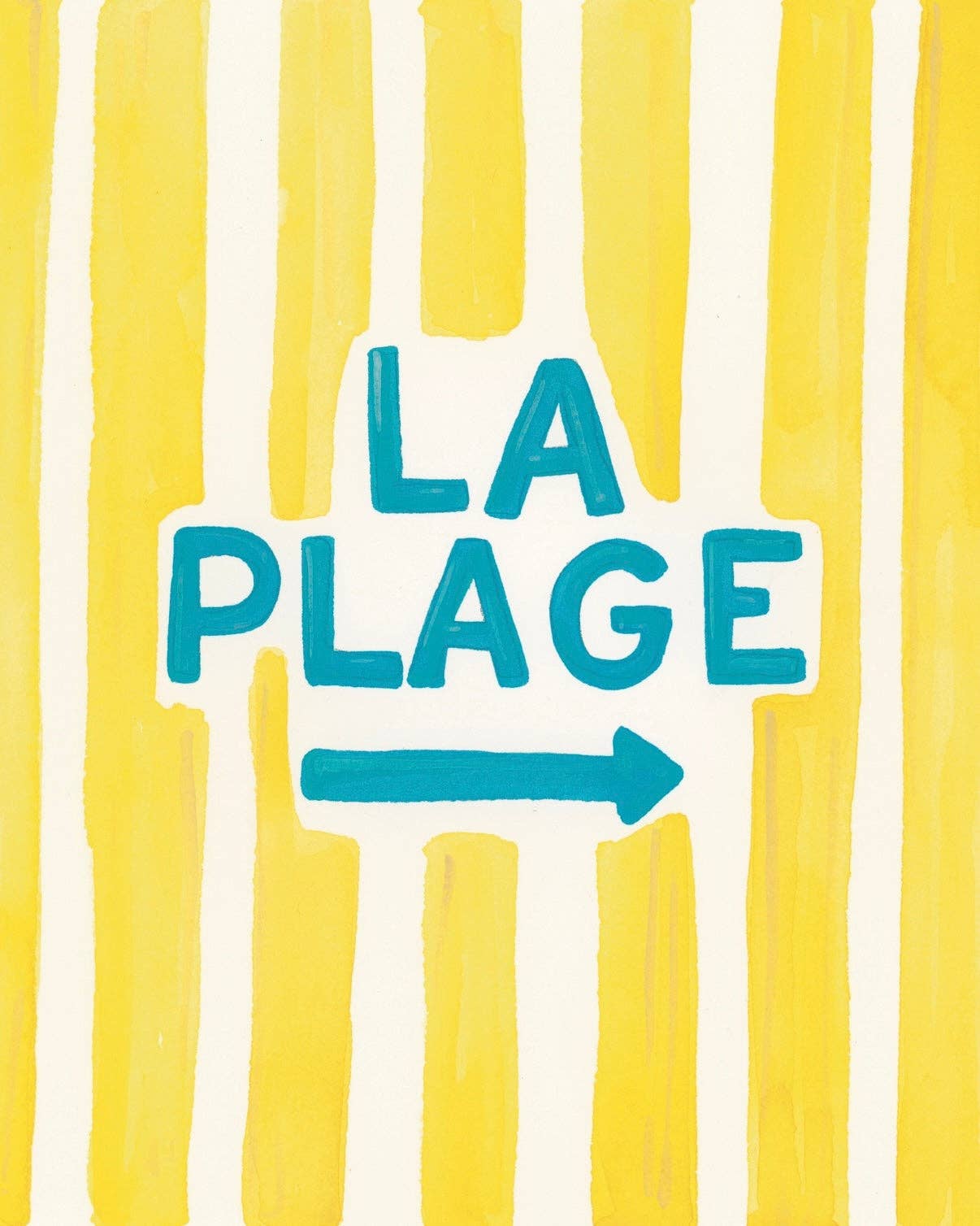 Summer in the South of France La Plage This Way! Fine Art Print artxnikki