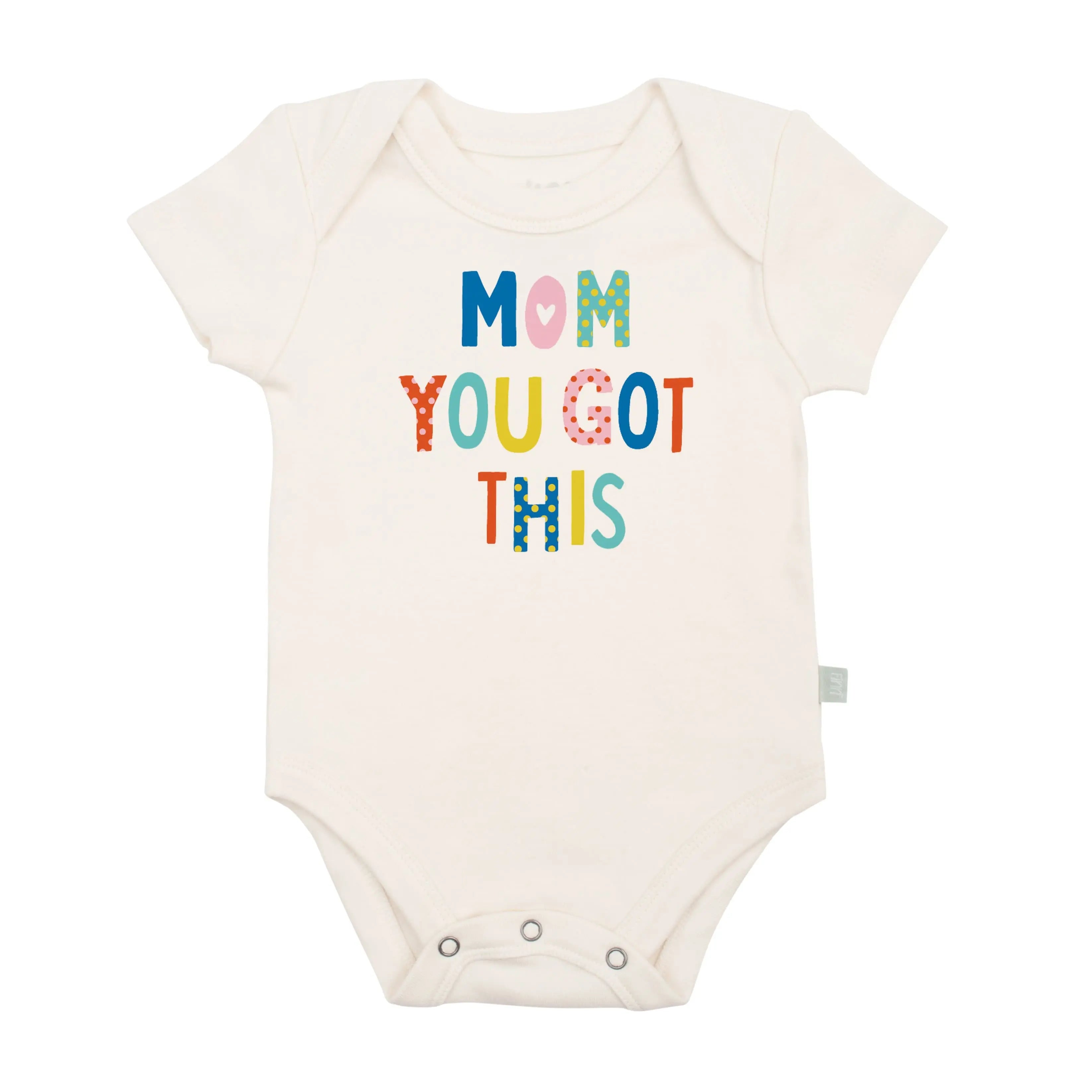 Baby graphic organic onesie | mom you got this Finn + Emma