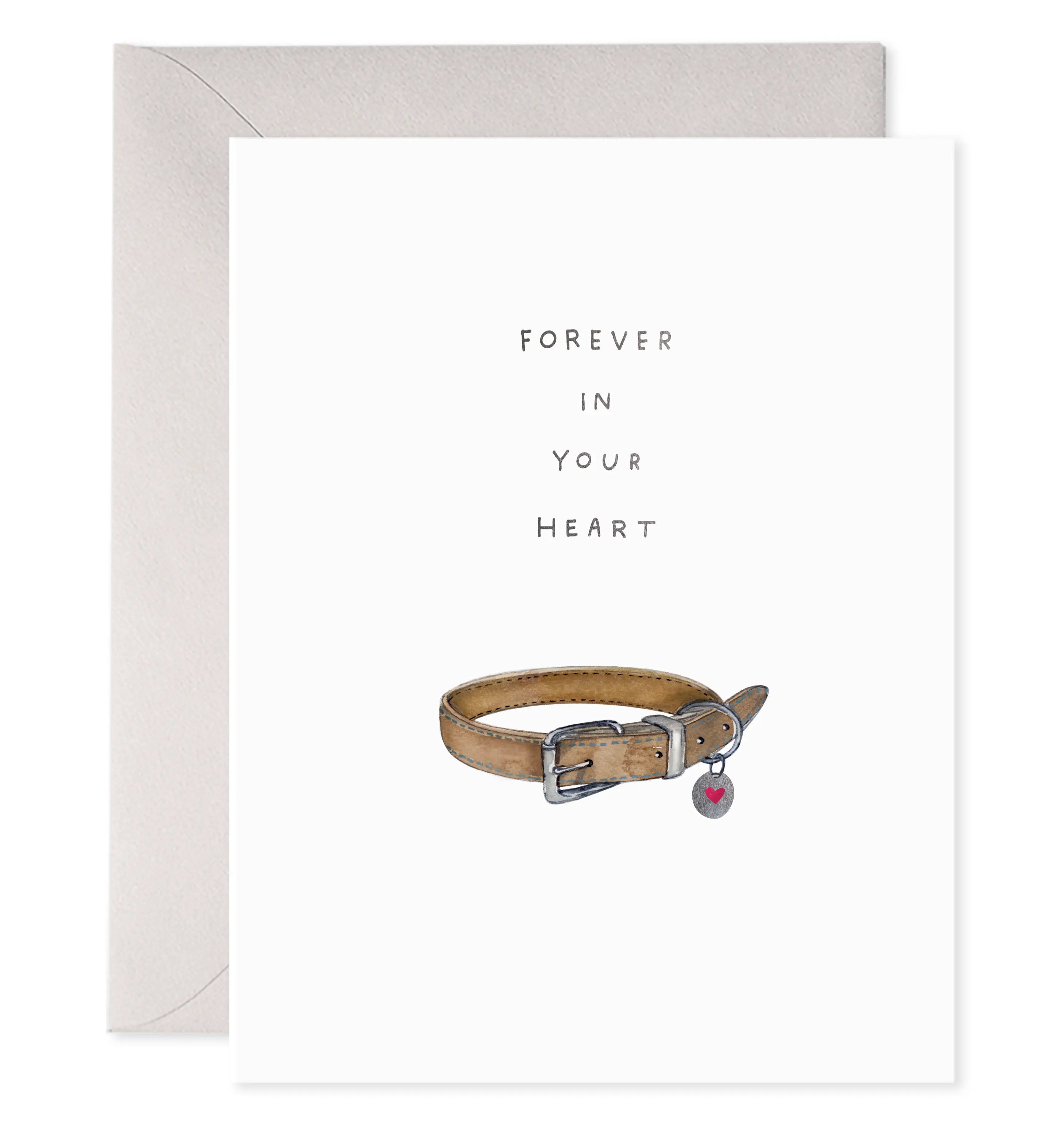 Pet Collar | Dog Sympathy Condolence Greeting Card E. Frances Paper