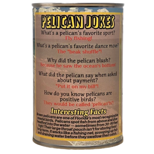Pelican Pete the Canned Pelican - Plush Canned Gifts