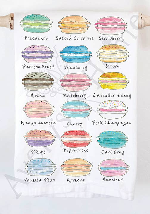 Pistachio Macaron Cookies Tea Towel
