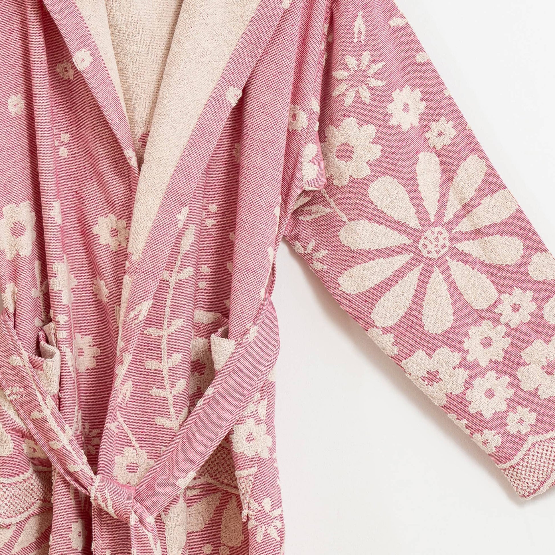 Blue Daisy Bathrobe Turkish Cotton Quick dry Resort Robe Kikoya