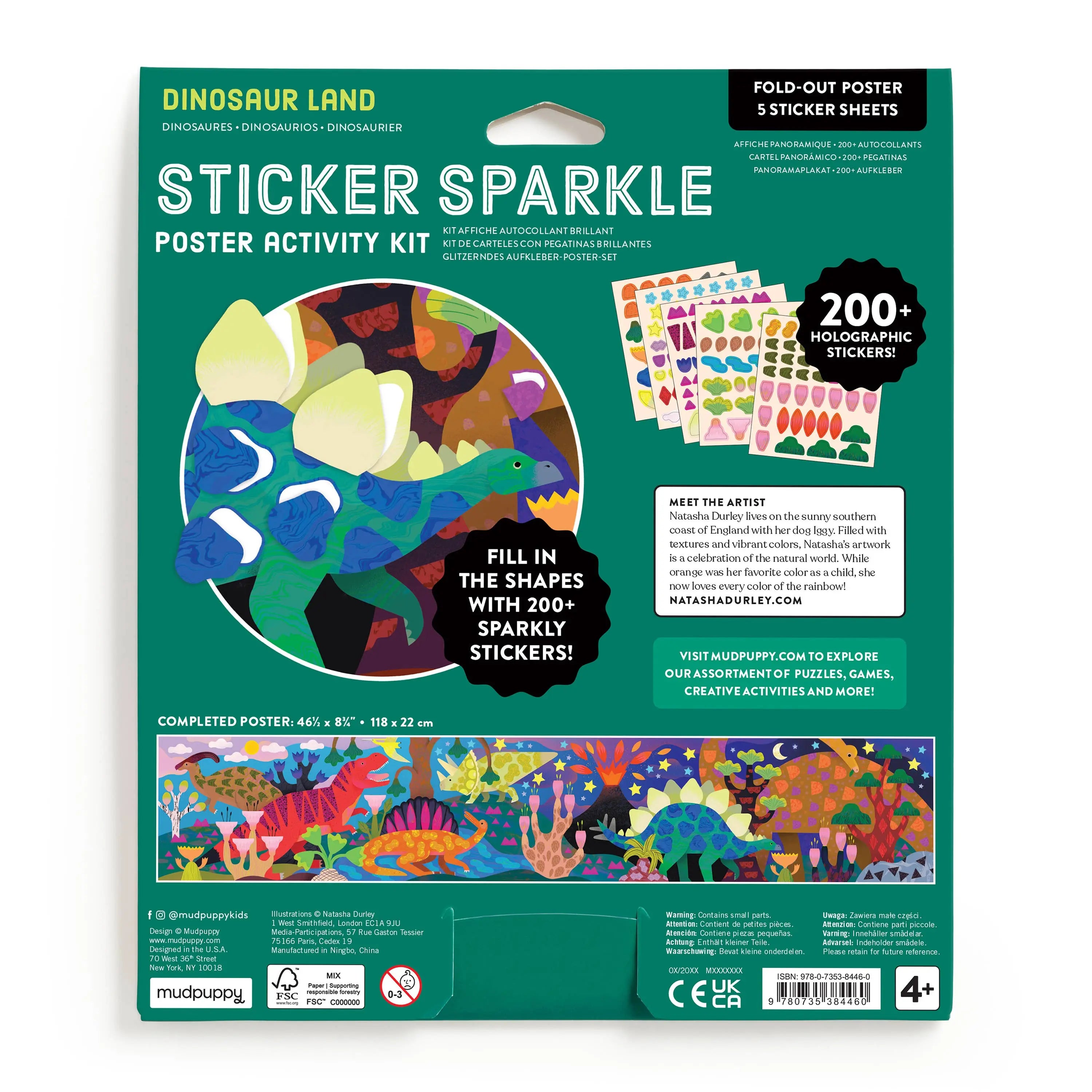 Dinosaur Land Sticker Sparkle Poster Activity Kit Chronicle Books