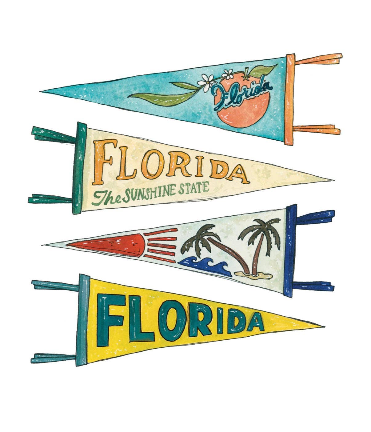 Florida Pennants Fine Art Print artxnikki