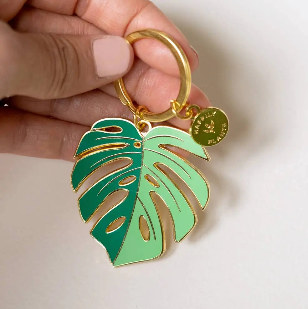 Monstera 'Deliciosa' Plant Lover Keychain Happily Plants