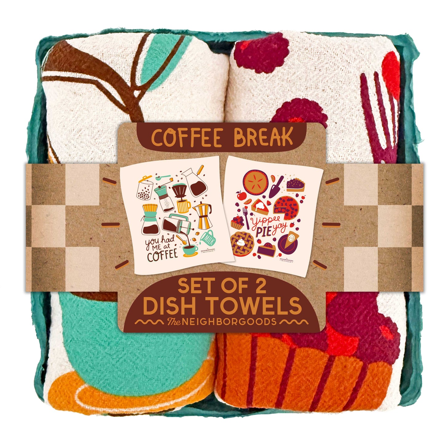 COFFEE BREAK (Coffee, Pie) - Tea Towel Set of 2