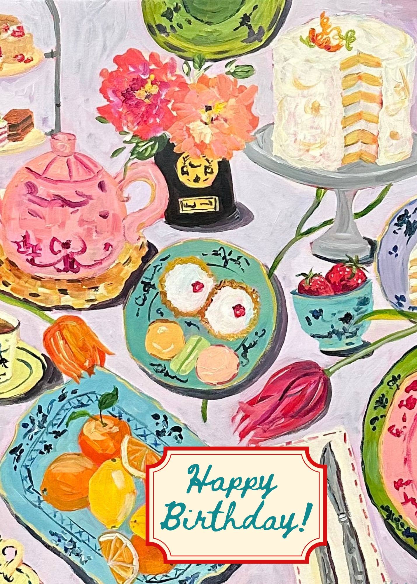 Happy Birthday High Tea Greeting Card