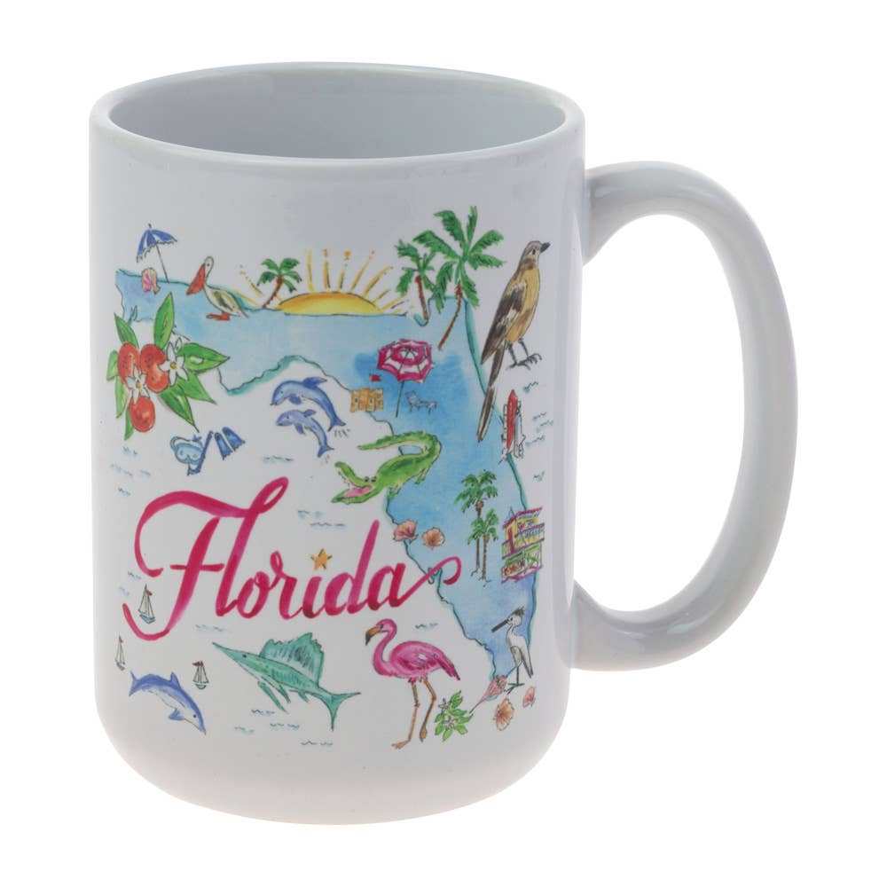 FL State Collection Ceramic 15 oz Mug Florida Rosanne Beck Boston International